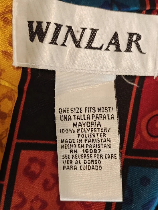 Vintage Winlar Satin Patchwork Caftan w Animal Print. Excellent condition. - Picture 9 of 9